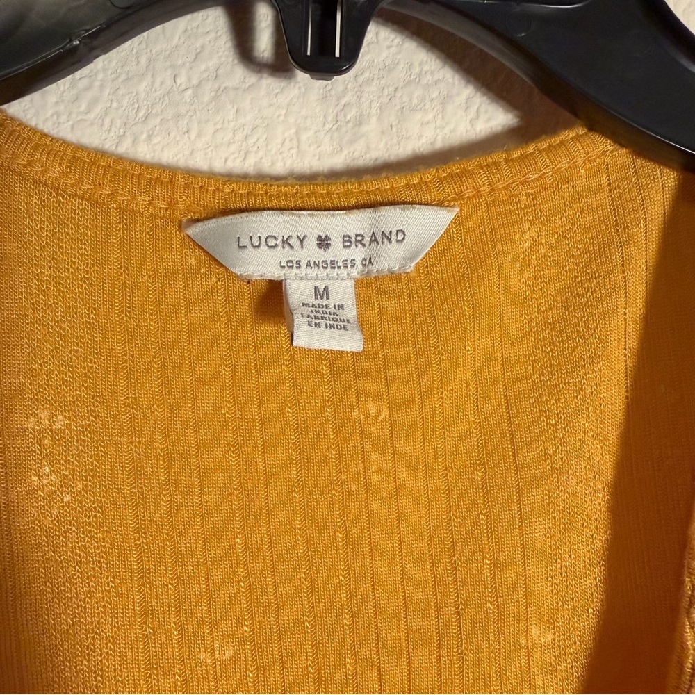 Lucky Brand Mustard Yellow Embroidered Boho Tunic - Picture 4 of 14